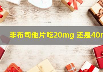 非布司他片吃20mg 还是40mg